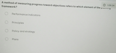  A method of measuring progress toward objectives refers to which element