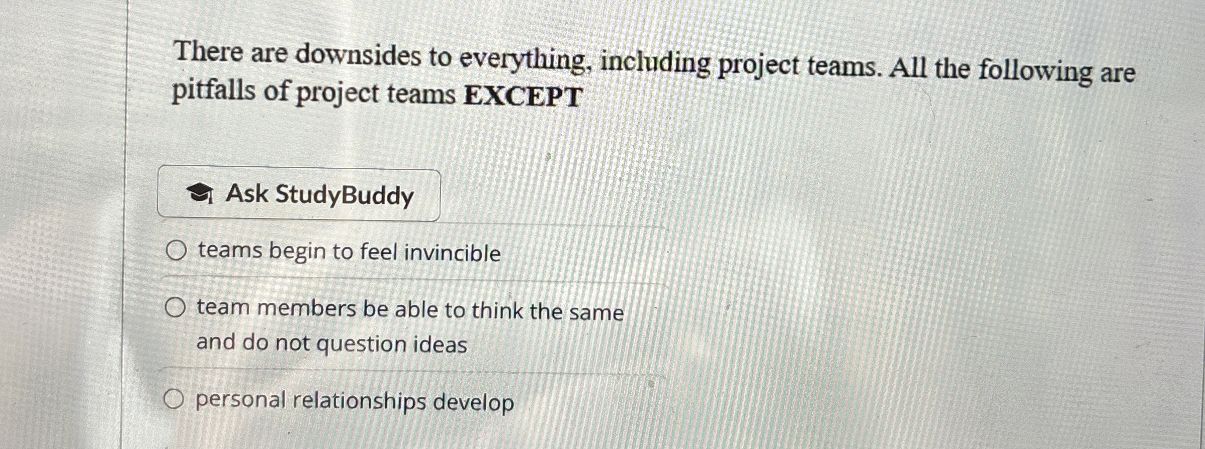  There are downsides to everything, including project teams. All the following