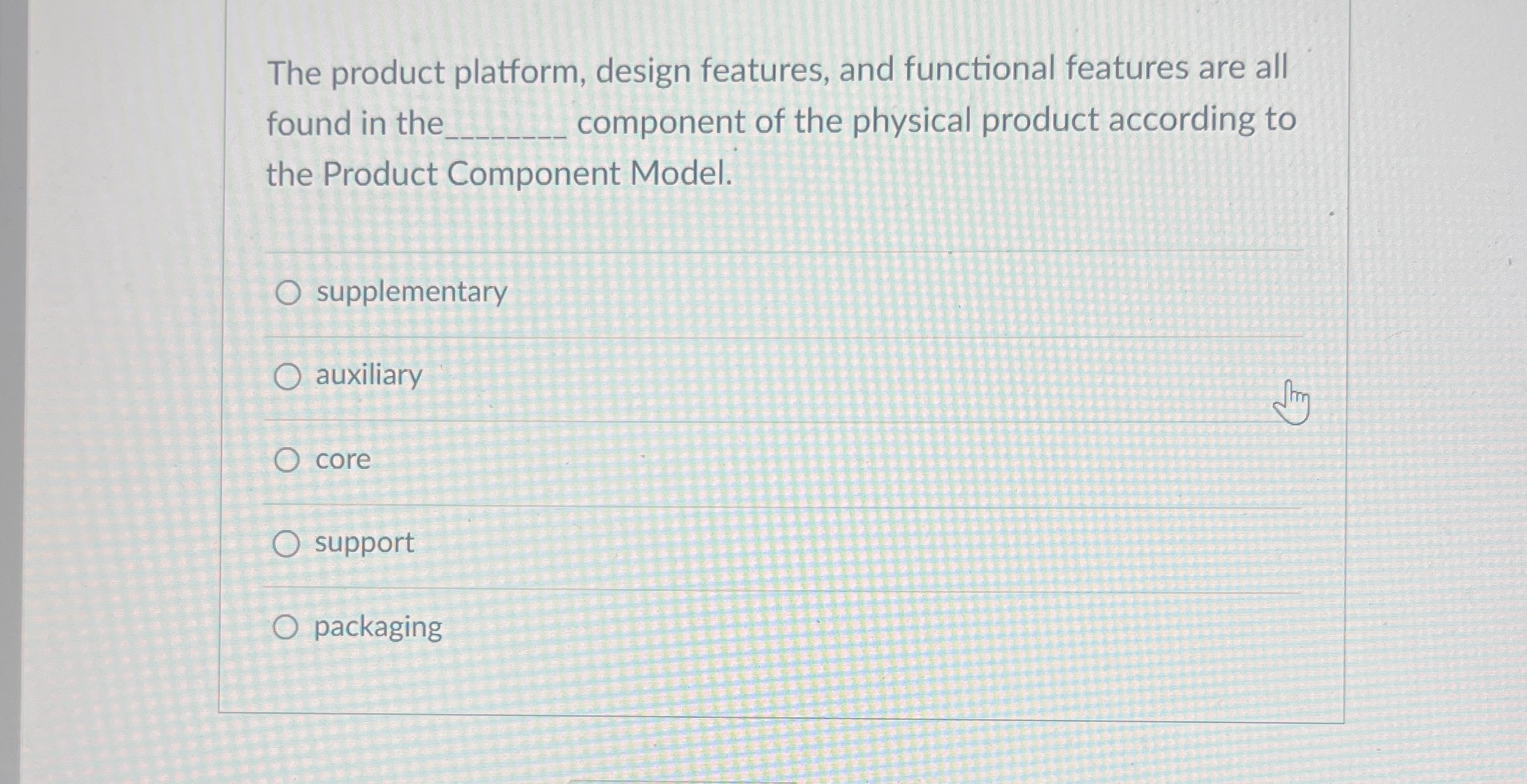  The product platform, design features, and functional features are all found