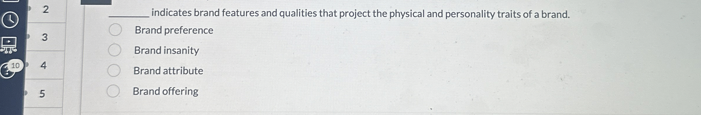  2q, indicates brand features and qualities that project the physical and