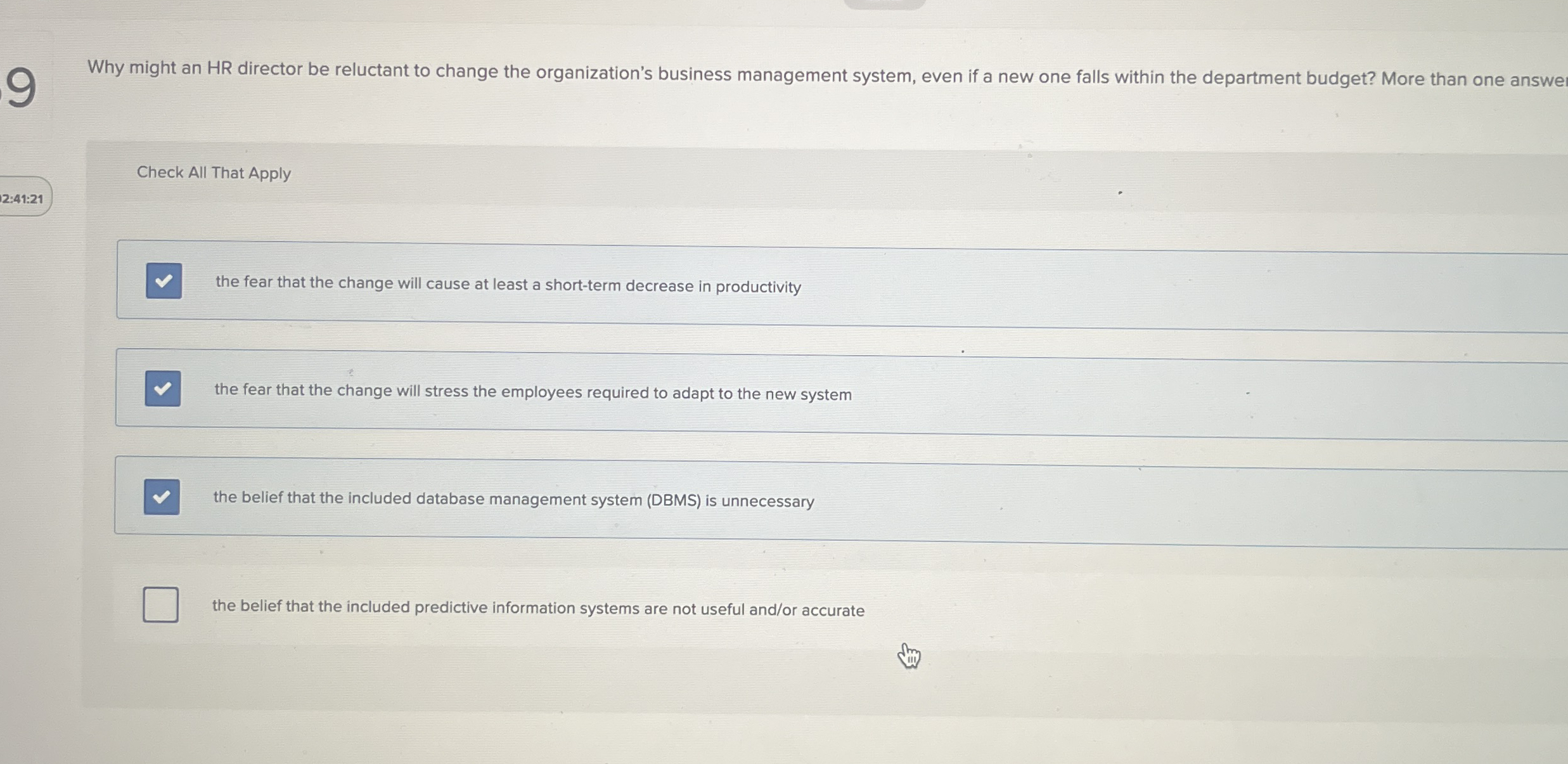  58 What are Big Data Analytics? Multiple Choice 02:43:59 Business Process