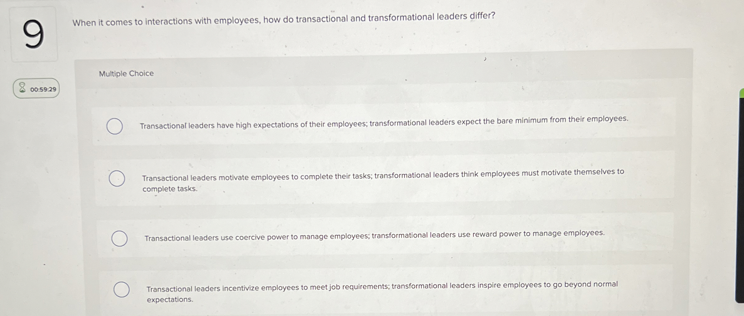  When it comes to interactions with employees, how do transactional and