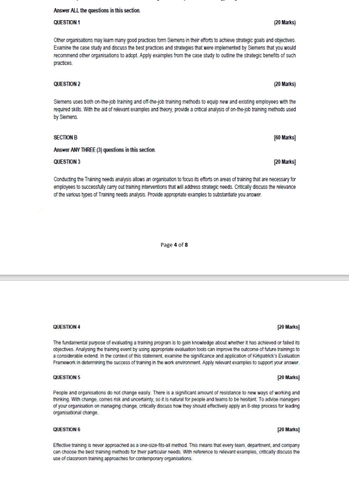  Answer ALL the questions in this section. QUESTION 1 (20 Marks)