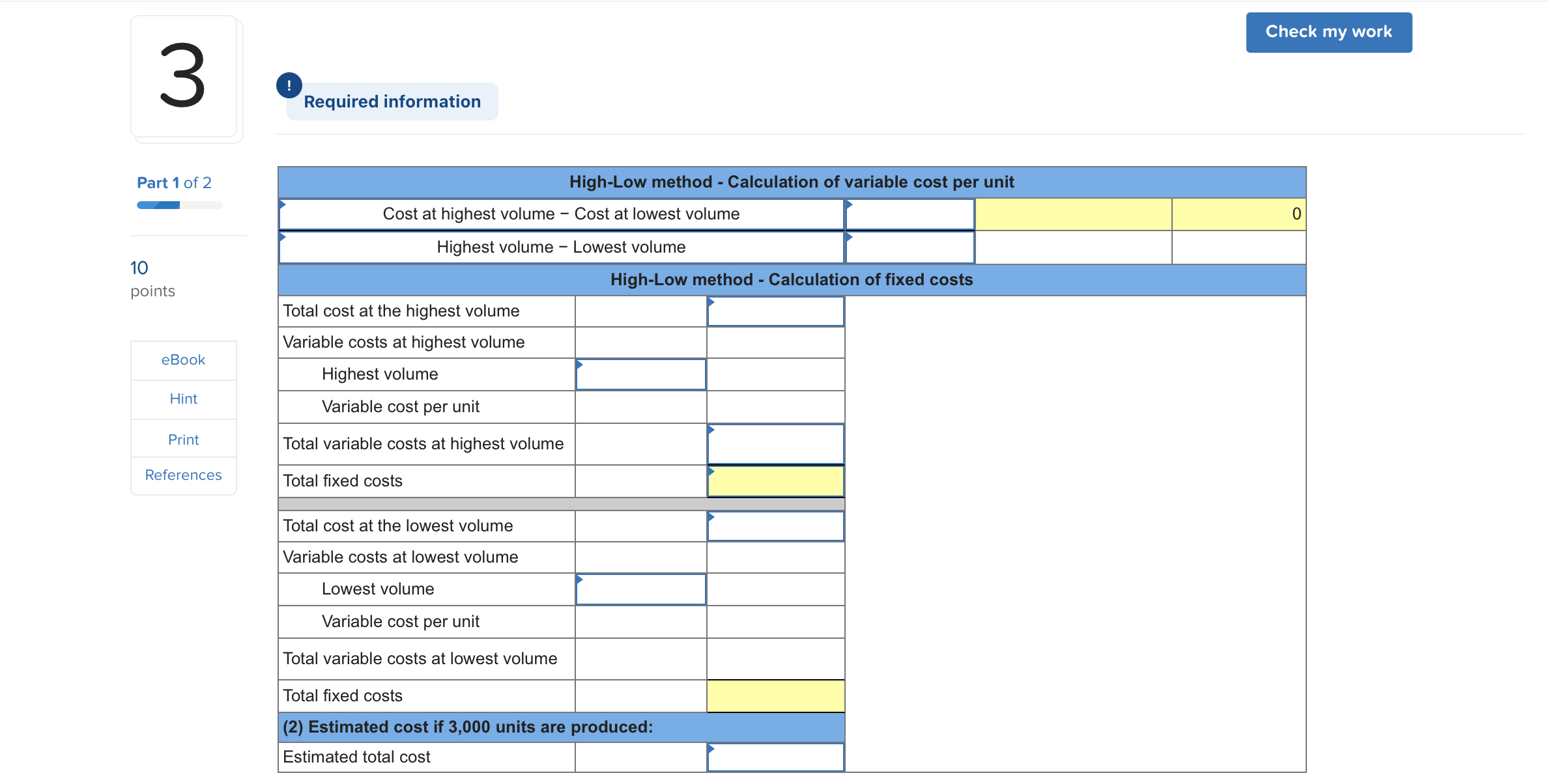  3 Part 1 of 2 10 points \table[[eBook],[Hint],[Print],[References]] 