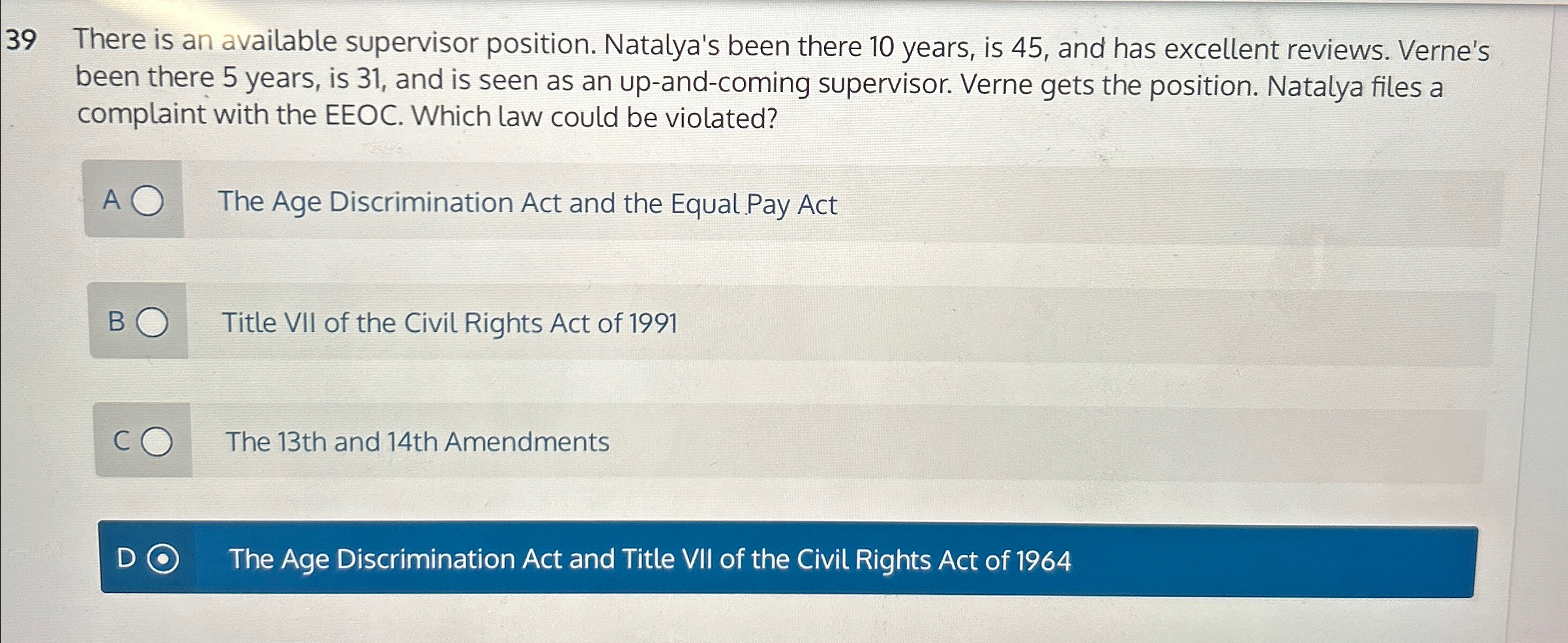  39 There is an available supervisor position. Natalya's been there 10