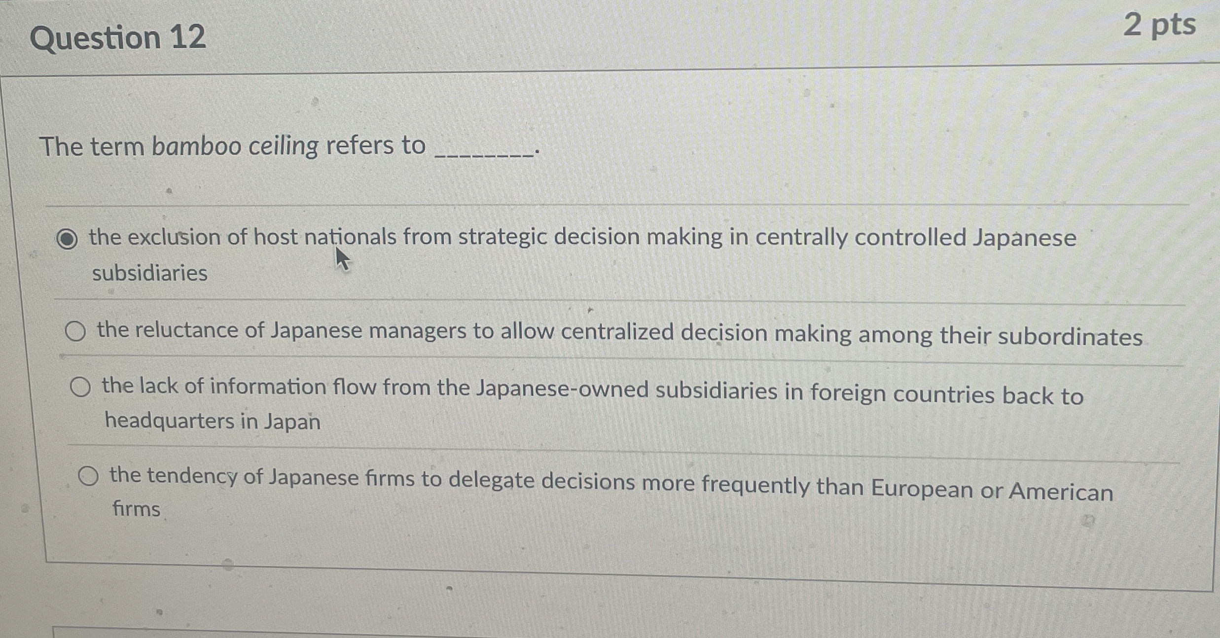  Question 12 2 pts The term bamboo ceiling refers to q,