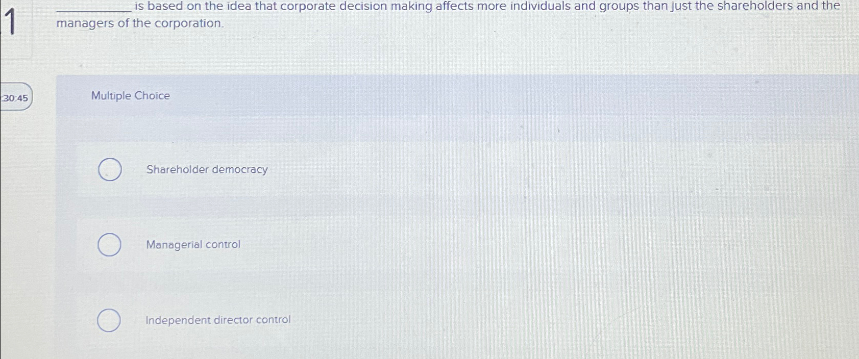  1 is based on the idea that corporate decision making affects