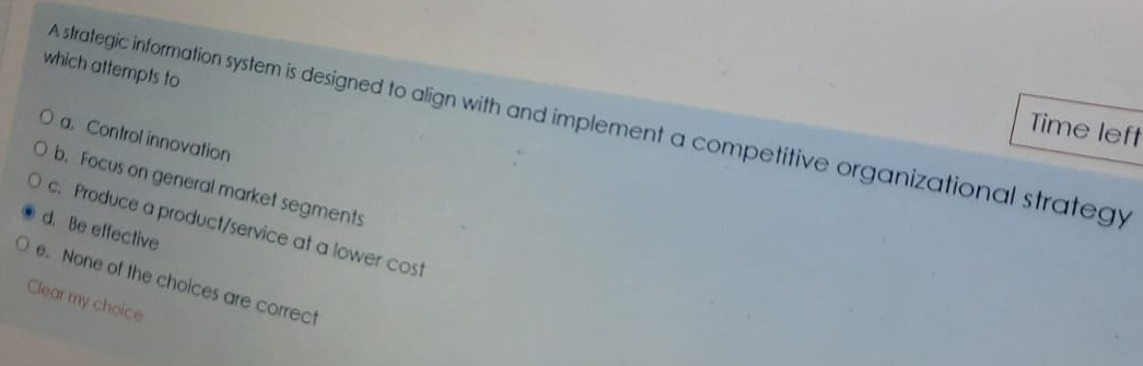  A strategic inflormation system is designed to align with and implement