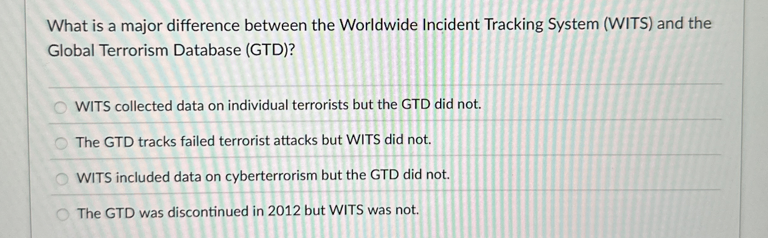  What is a major difference between the Worldwide Incident Tracking System