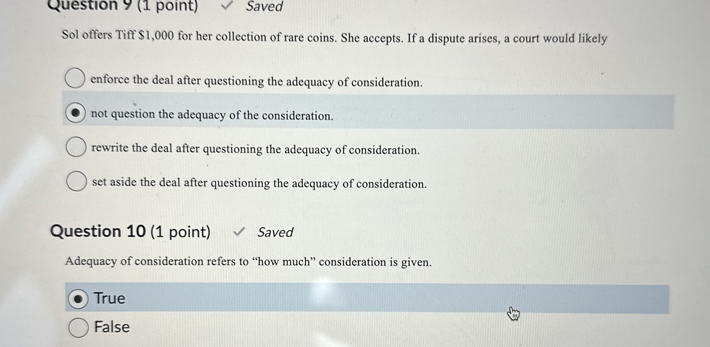  Sol offers Tiff $1,000 for her collection of rare coins. She