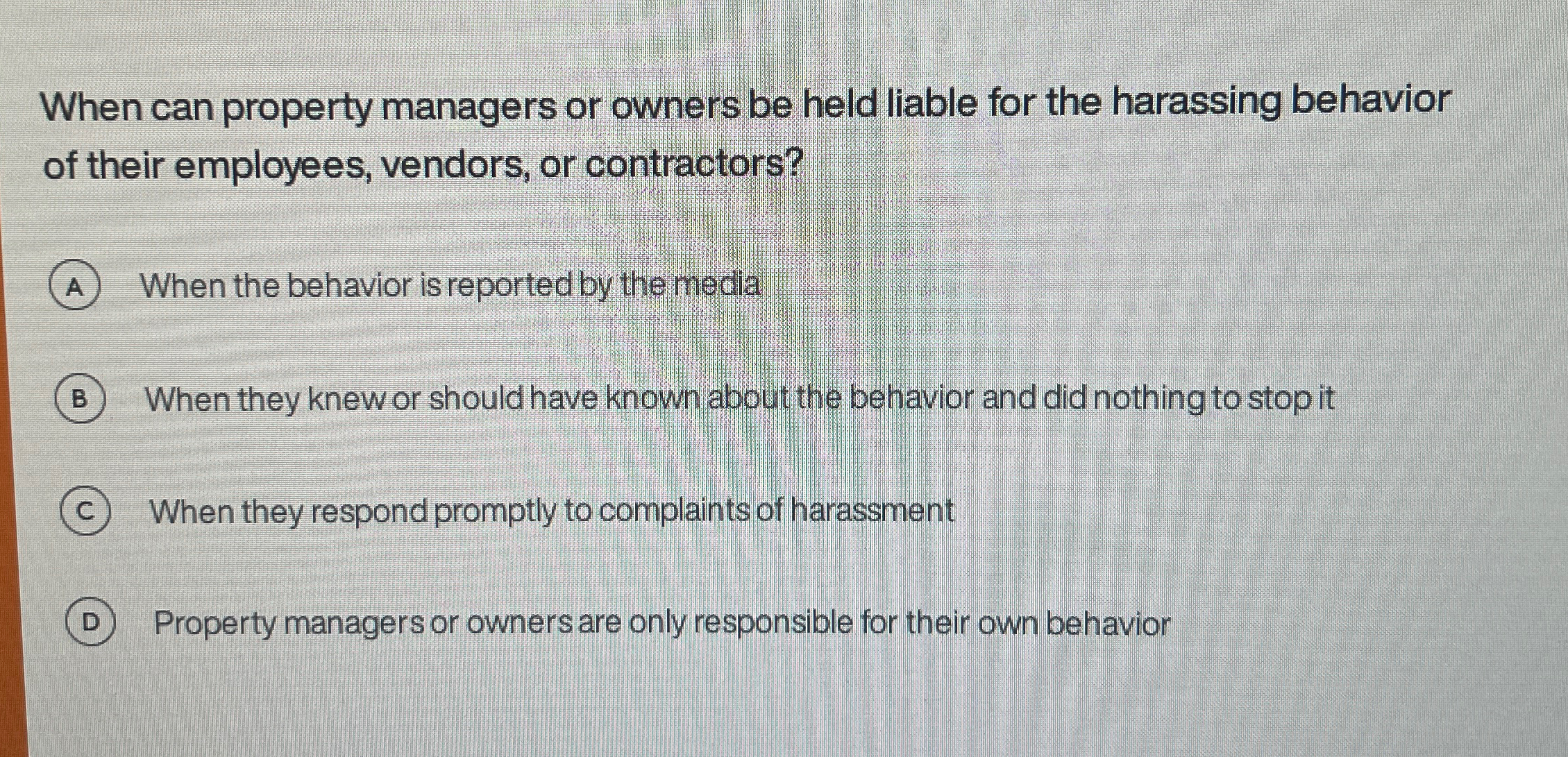  When can property managers or owners be held liable for the