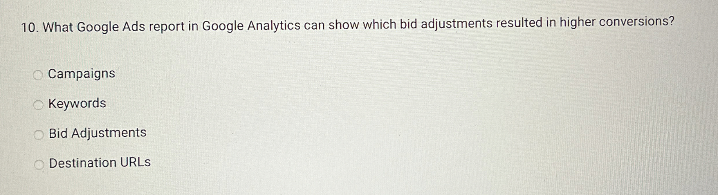  What Google Ads report in Google Analytics can show which bid