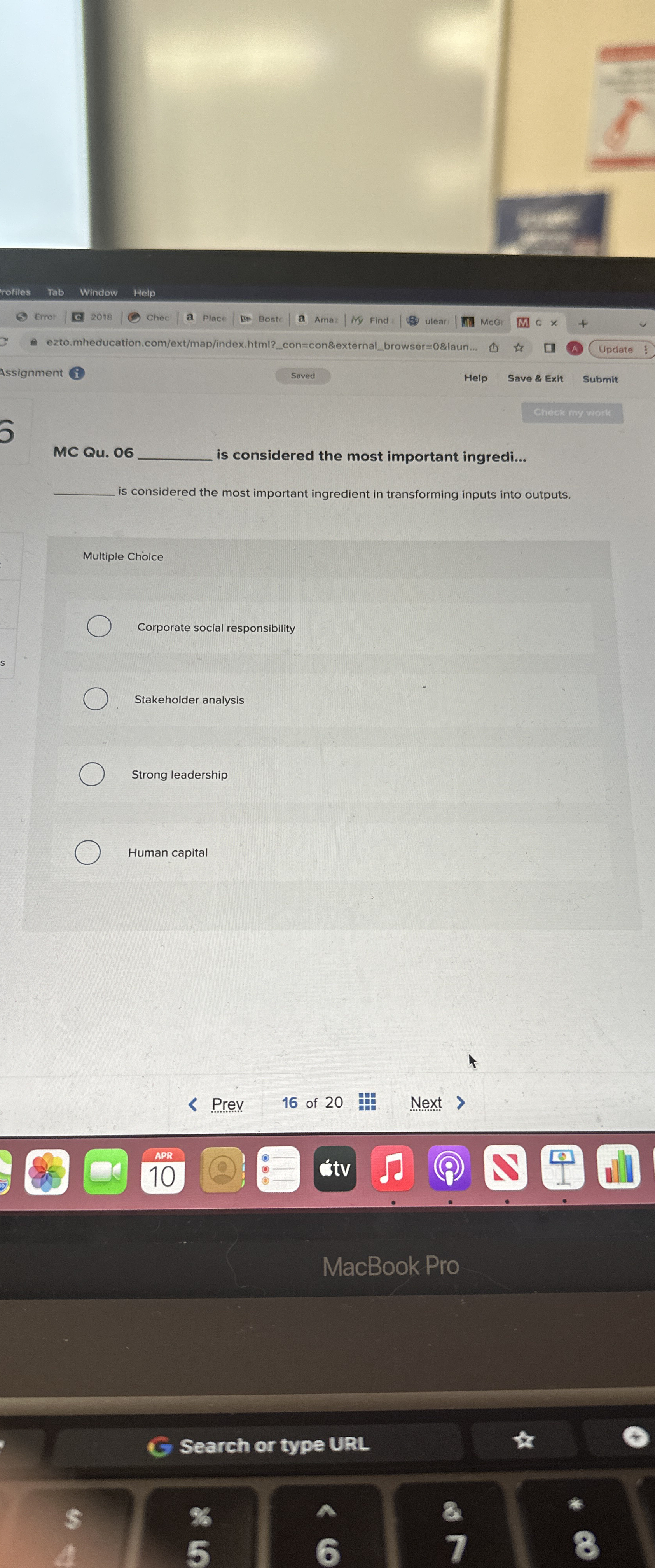  MC Qu.06 is considered the most important ingredi... q, is considered