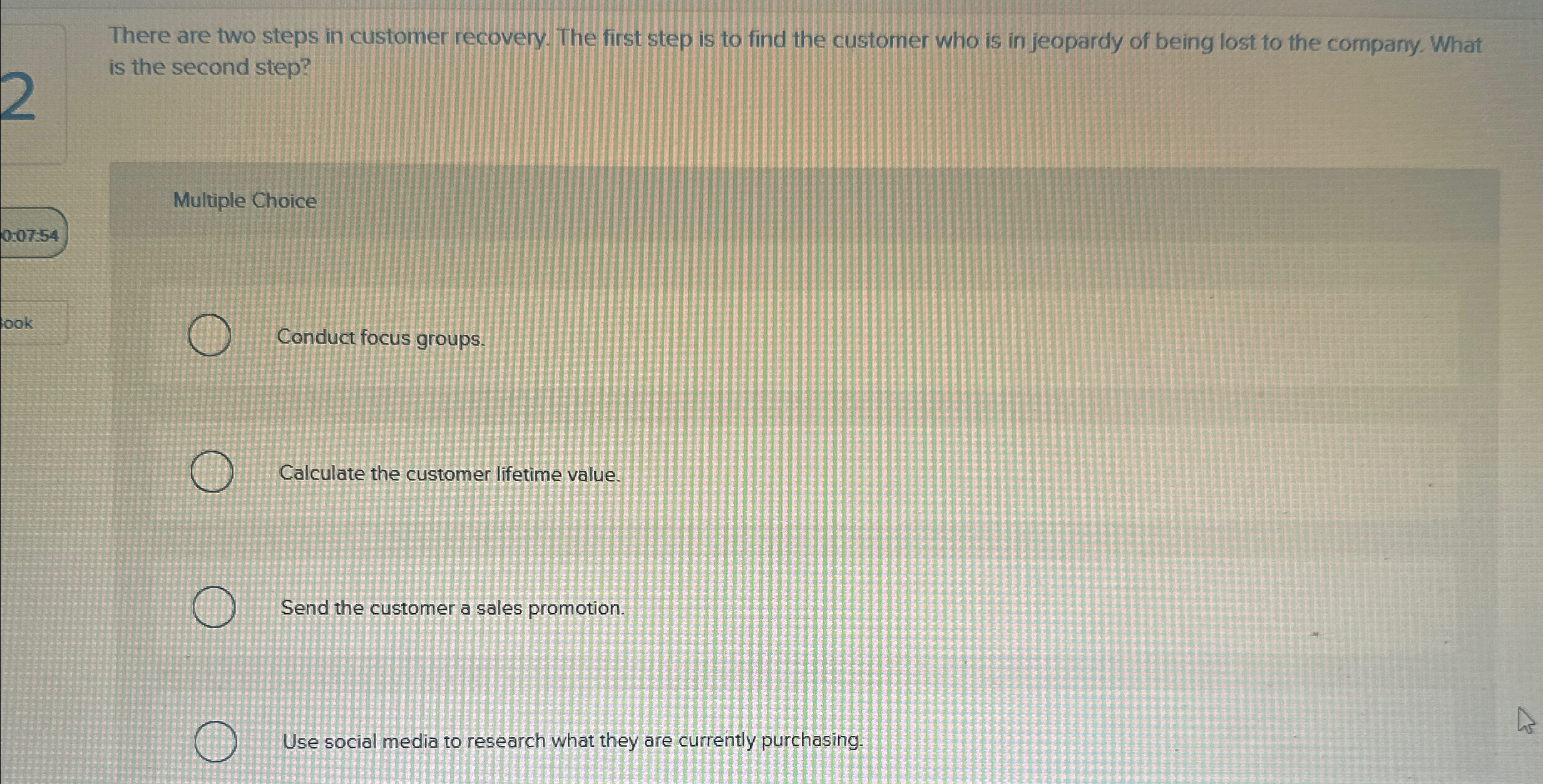  There are two steps in customer recovery. The first step is
