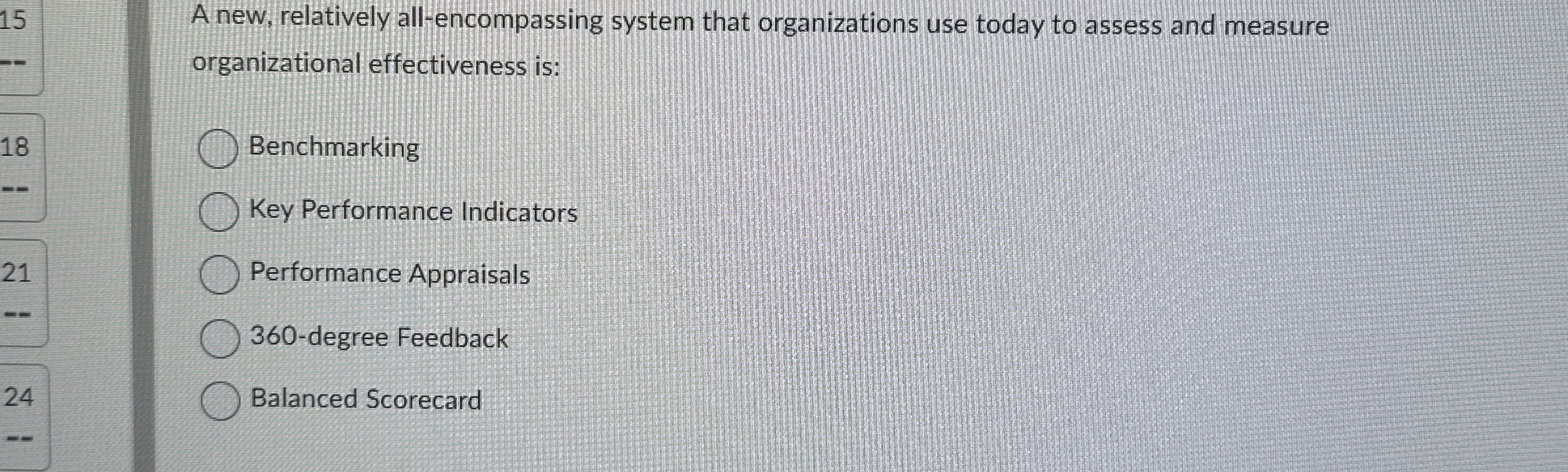  15 A new, relatively all-encompassing system that organizations use today to
