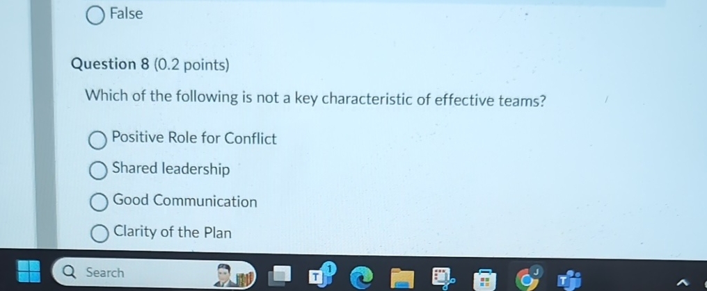  False Question 8(0.2 points) Which of the following is not a