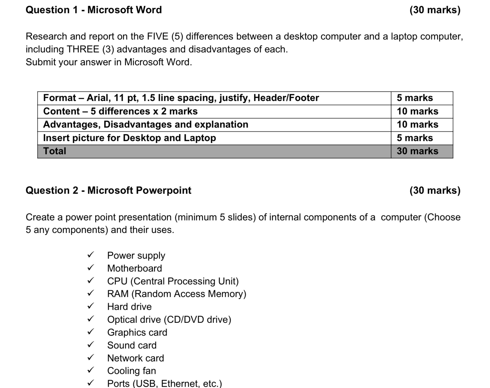 Pls help Question 1 - Microsoft Word (30 marks) Research and report