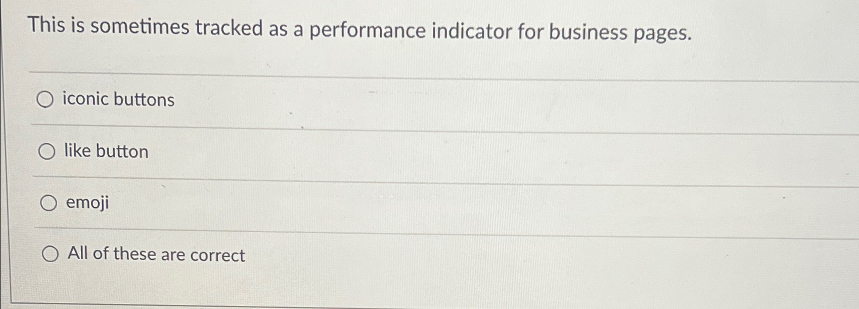  This is sometimes tracked as a performance indicator for business pages.