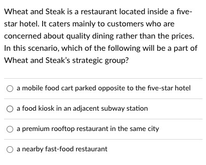  Wheat and Steak is a restaurant located inside a five- star