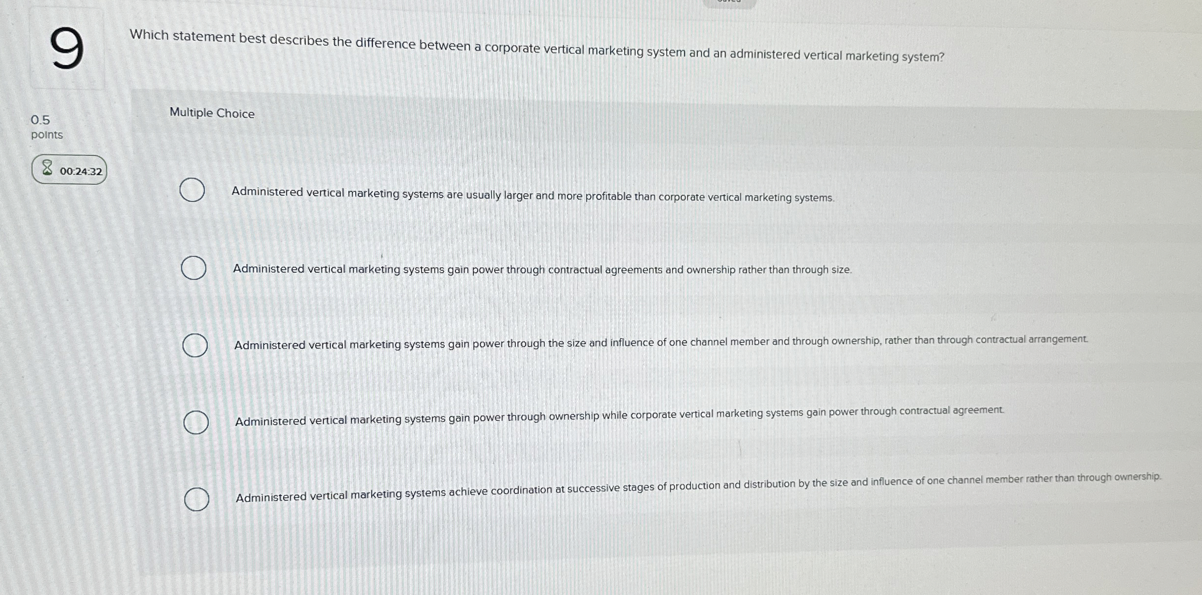  9 Which statement best describes the difference between a corporate vertical