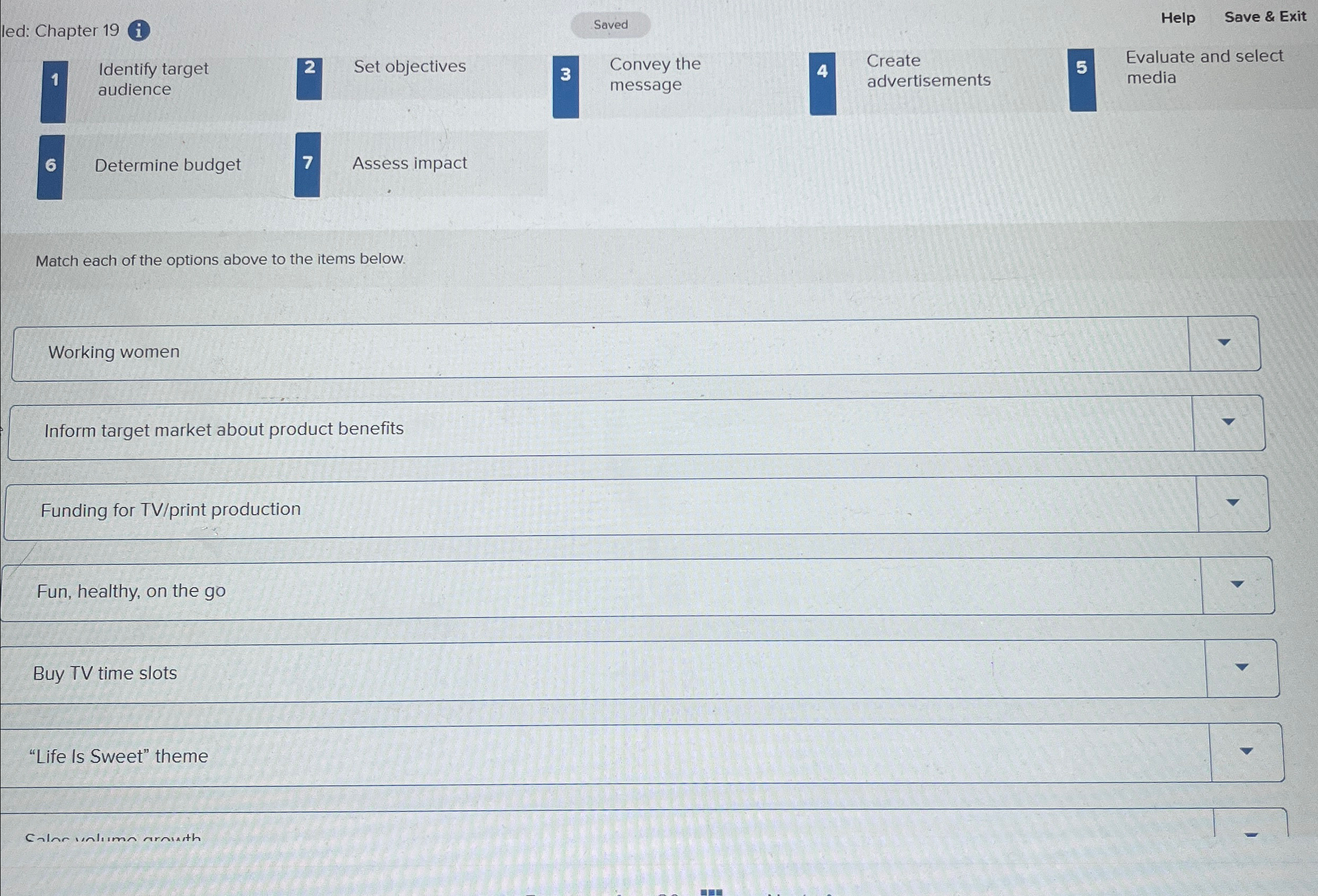  led: Chapter 19 Saved Help Save & Exit 1 Identify target