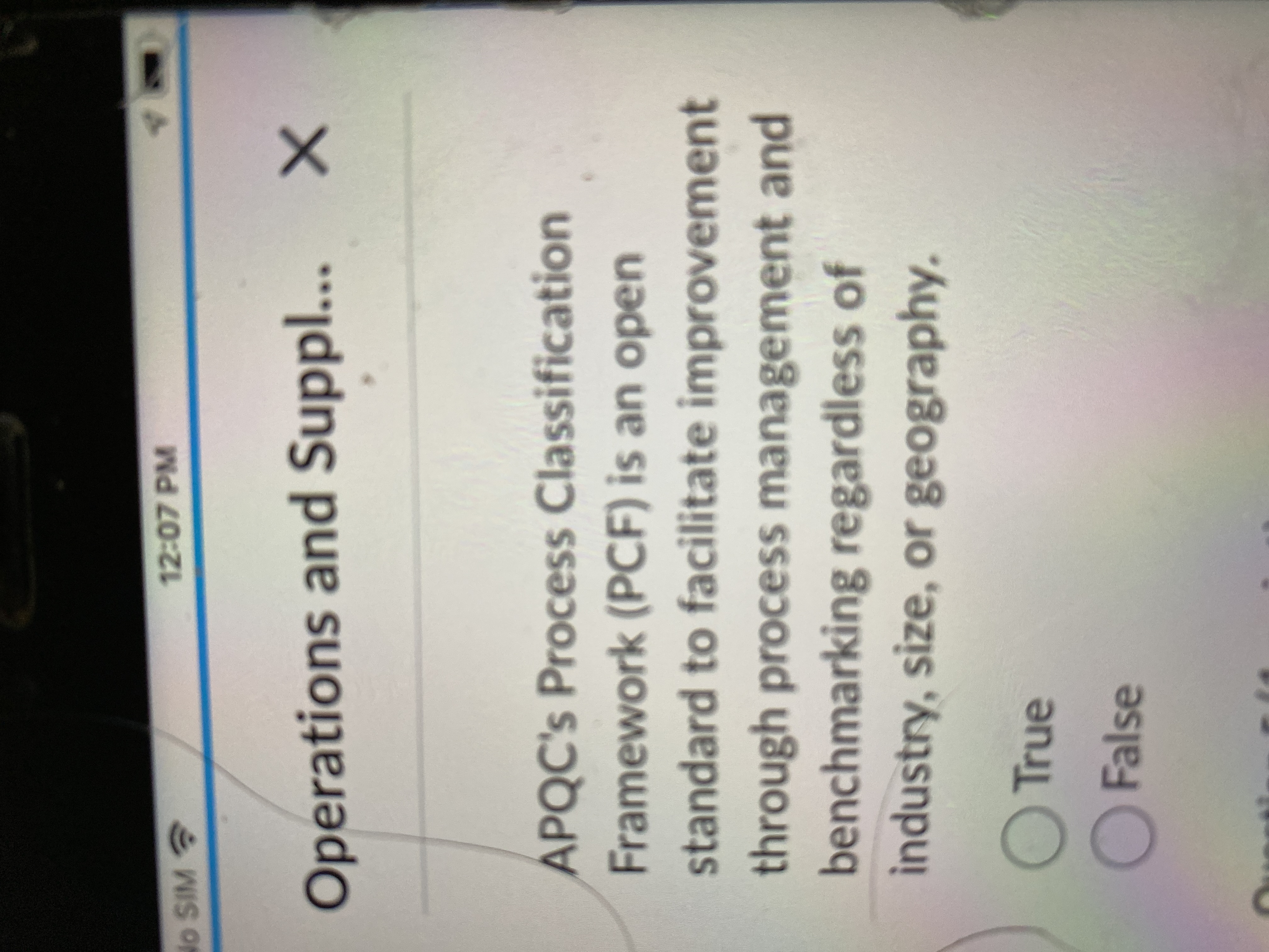  Operations and Suppl... APQC's Process Classification Framework (PCF) is an open