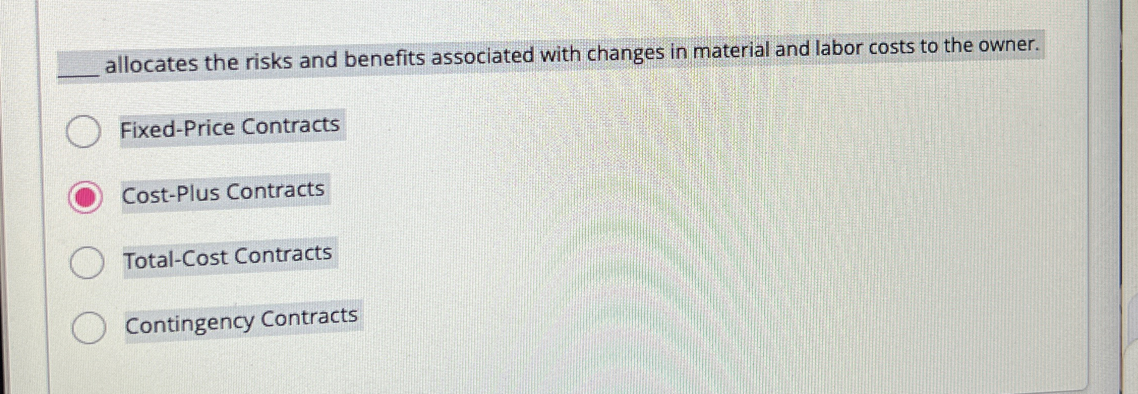 allocates the risks and benefits associated with changes in material and