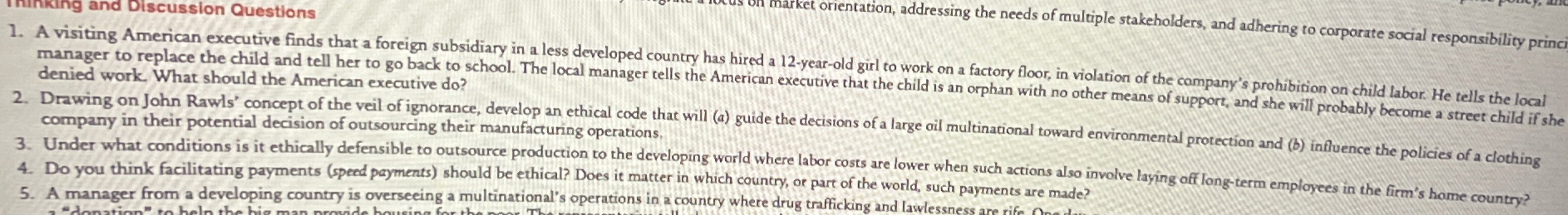  denied work. What should the American executive do? Drawing on John