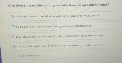  What does it mean when a company talks about being carbon