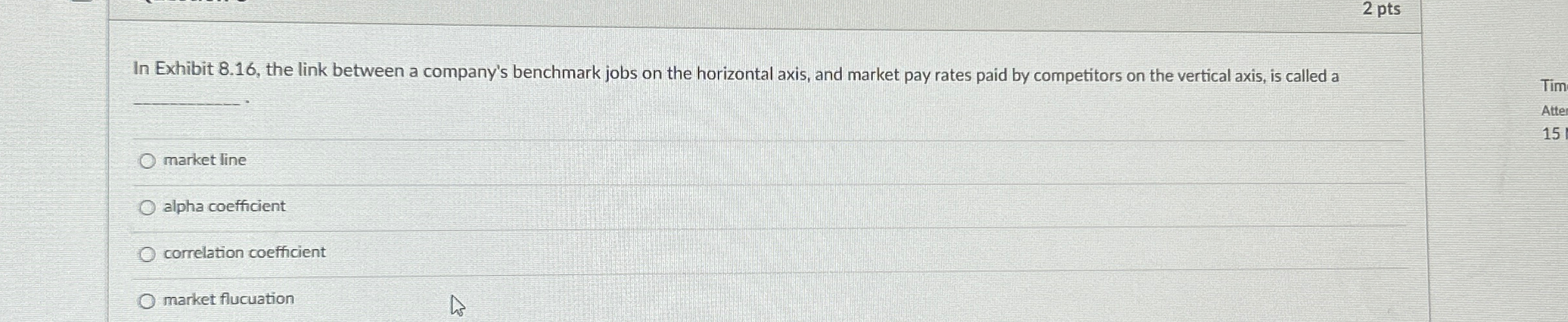  2 pts In Exhibit 8.16, the link between a company's benchmark