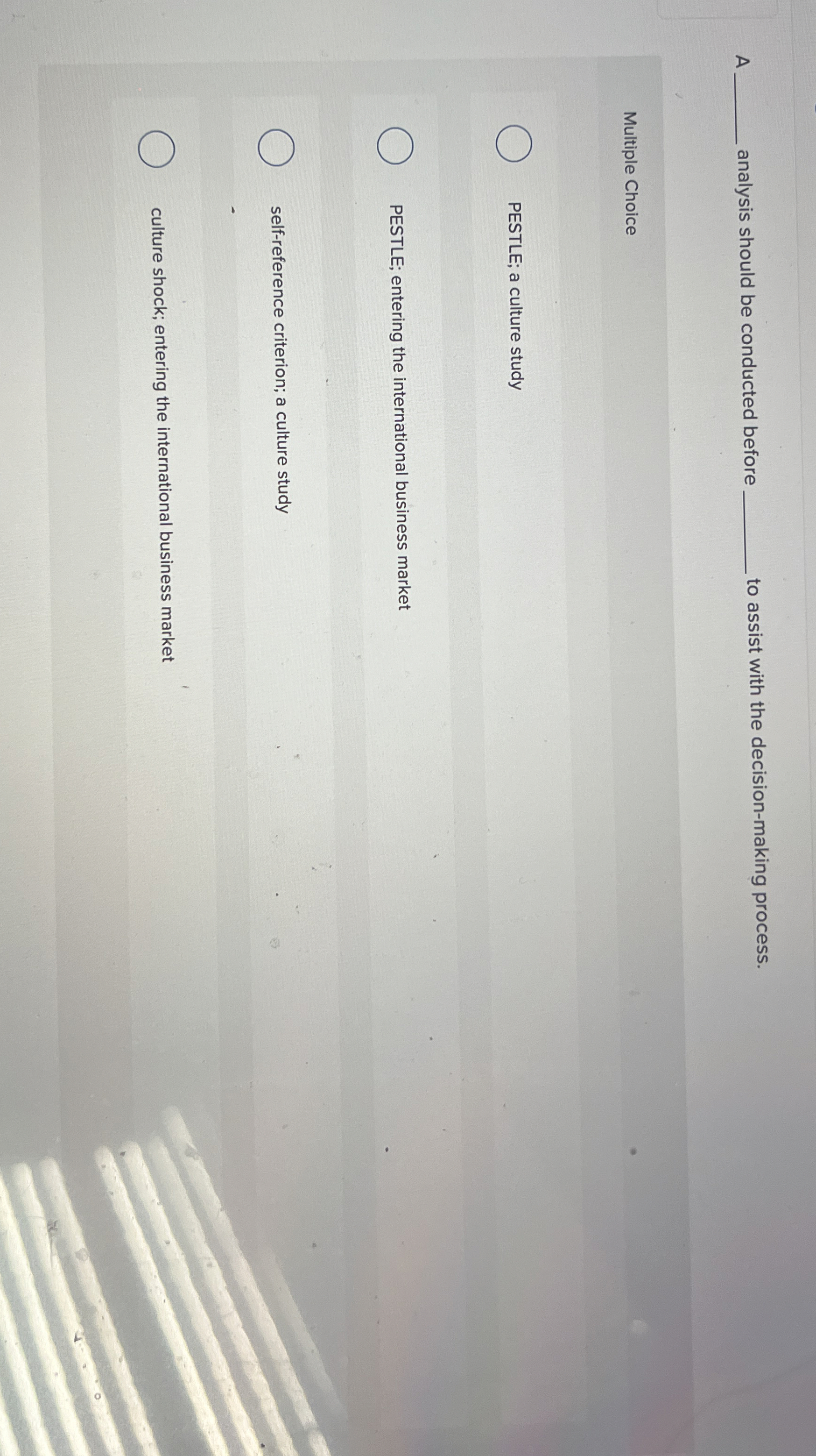  A analysis should be conducted before q, to assist with the