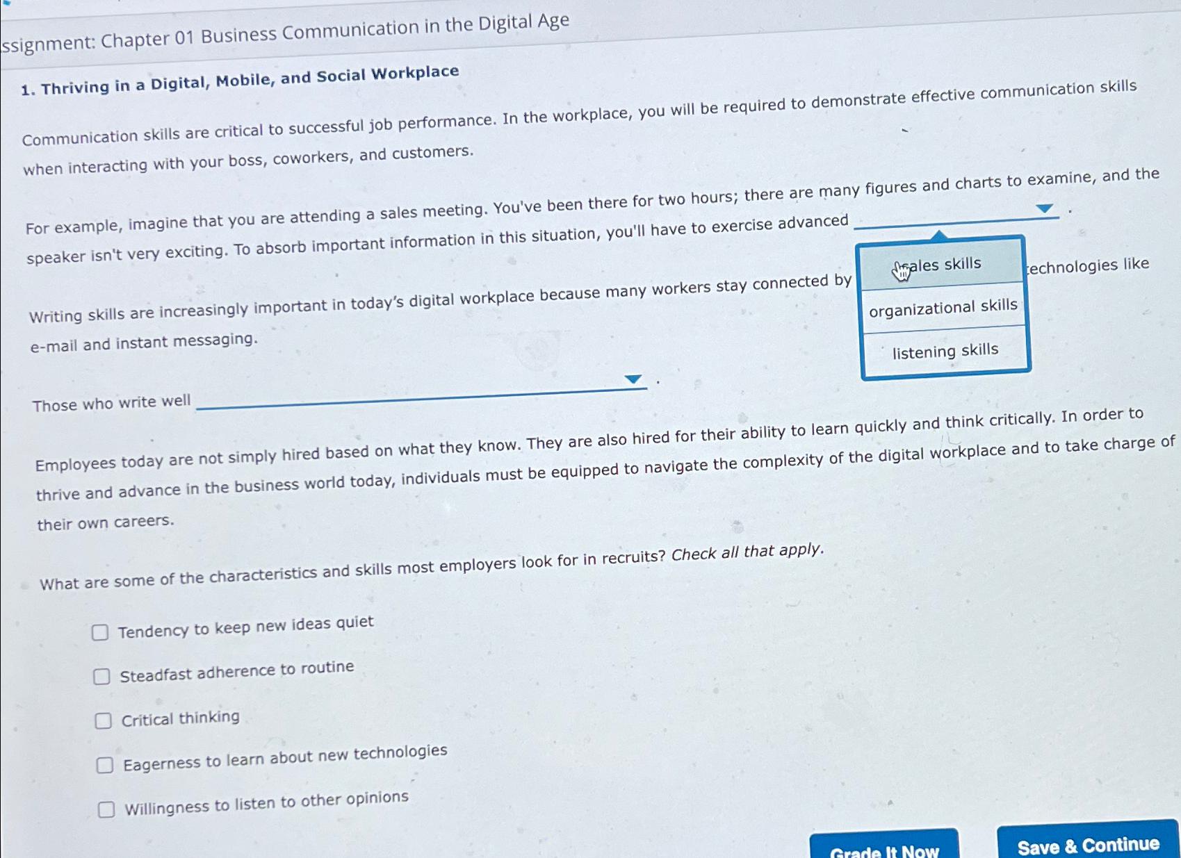  ssignment: Chapter 01 Business Communication in the Digital Age Thriving in