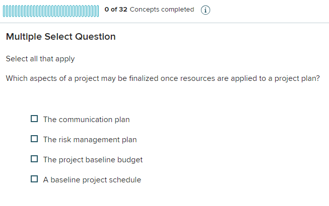  Multiple Select Question Select all that apply Which aspects of a