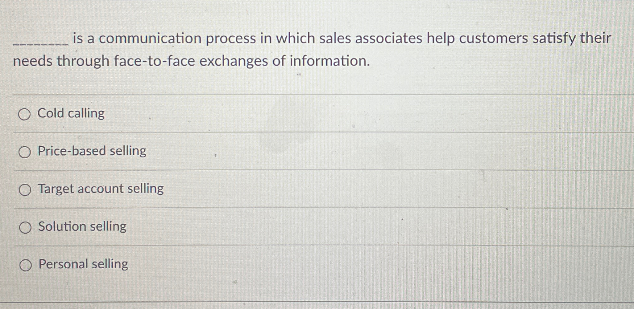  q, is a communication process in which sales associates help customers
