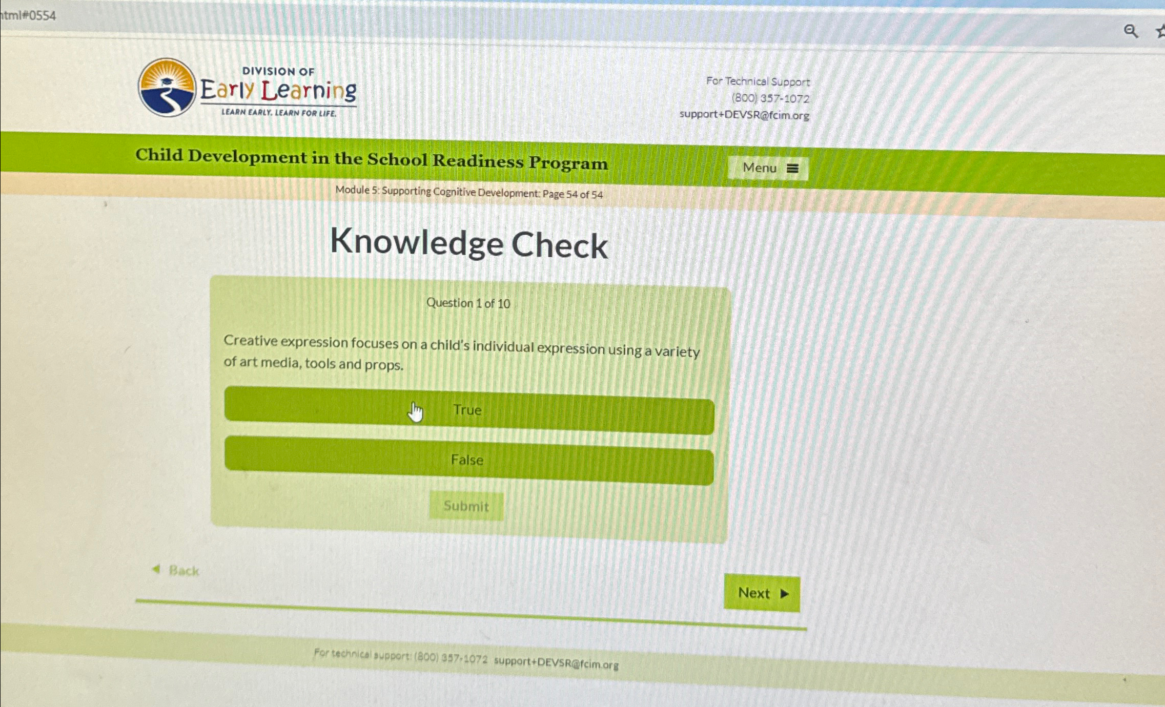  tmil#0554 For Technical Support (800)357-1072 support+DEVSR@fcim.org Child Development in the School