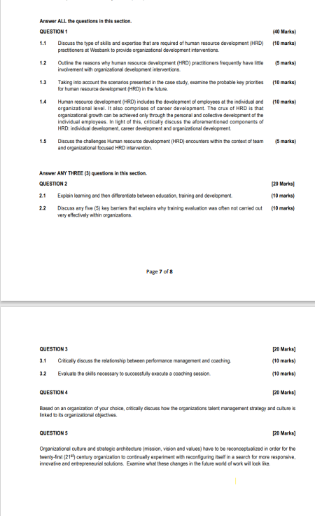  Answer ALL the questions in this section. QUESTION 1 (40 Marks)