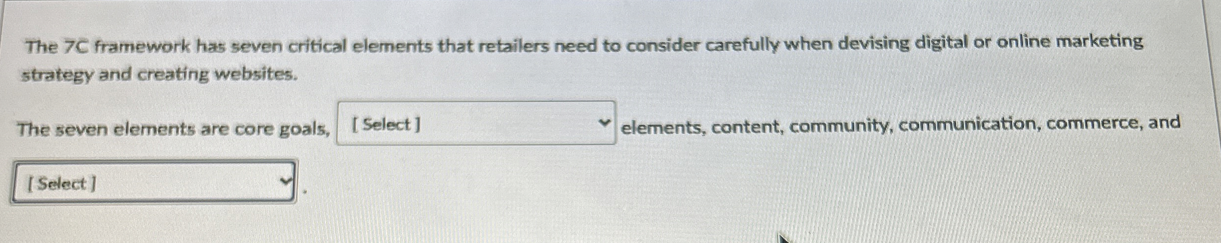  The 7C framework has seven critical elements that retailers need to