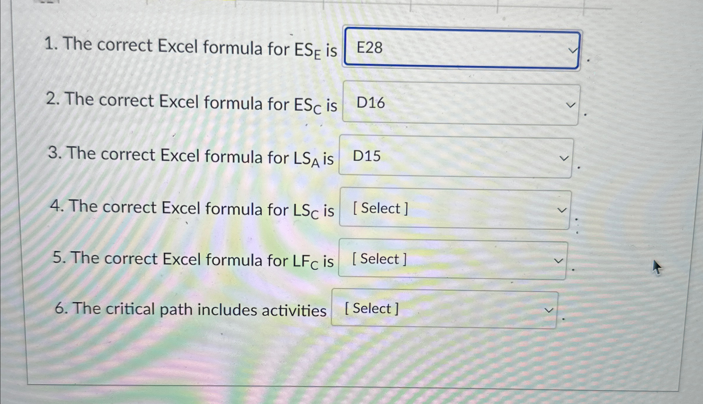  Use the CPM model below to answer the questions. \table[[{ \table[[4],[1],[2]]}],[],[],[4],[5],[{