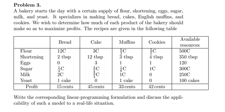  Problem 3. A bakery starts the day with a certain supply