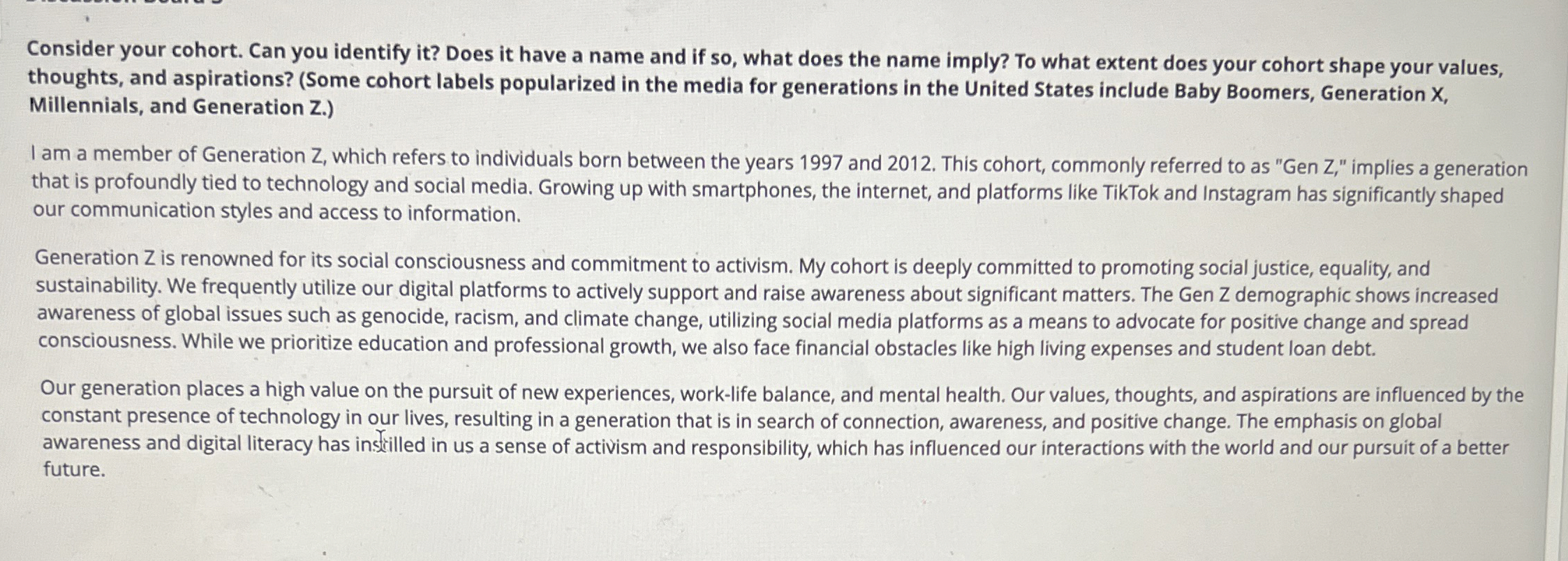  Consider your cohort. Can you identify it? Does it have a