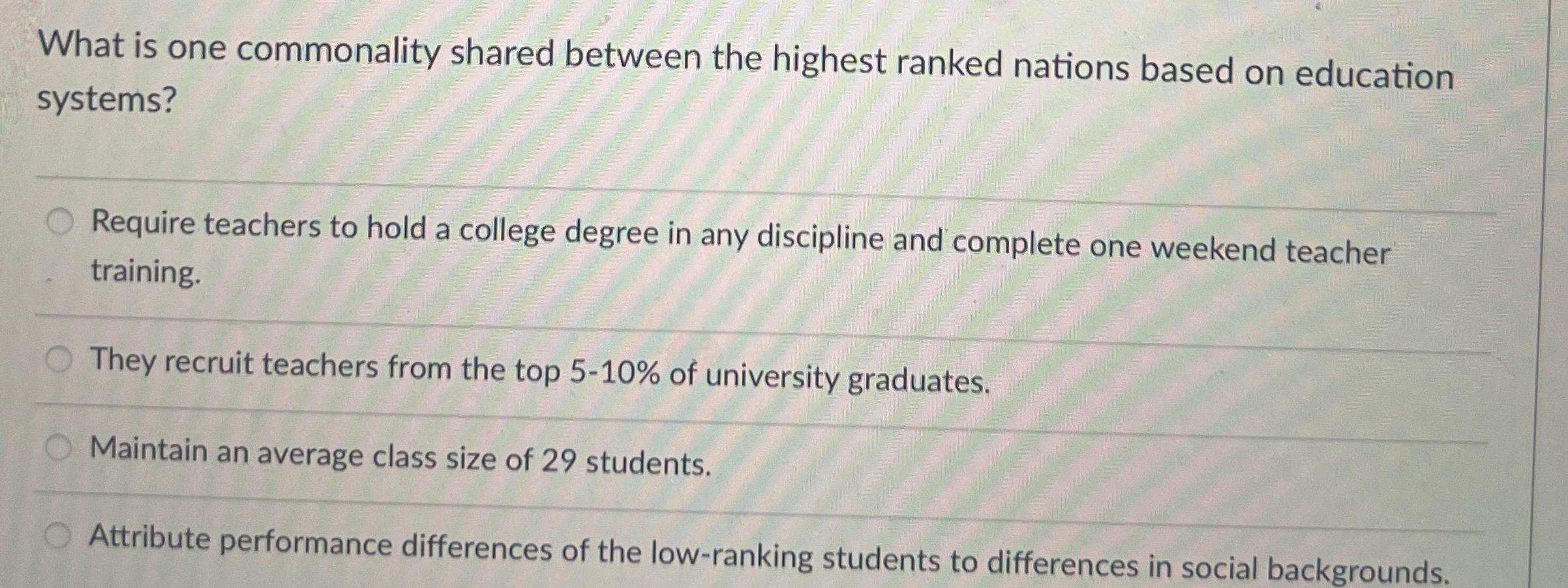  What is one commonality shared between the highest ranked nations based