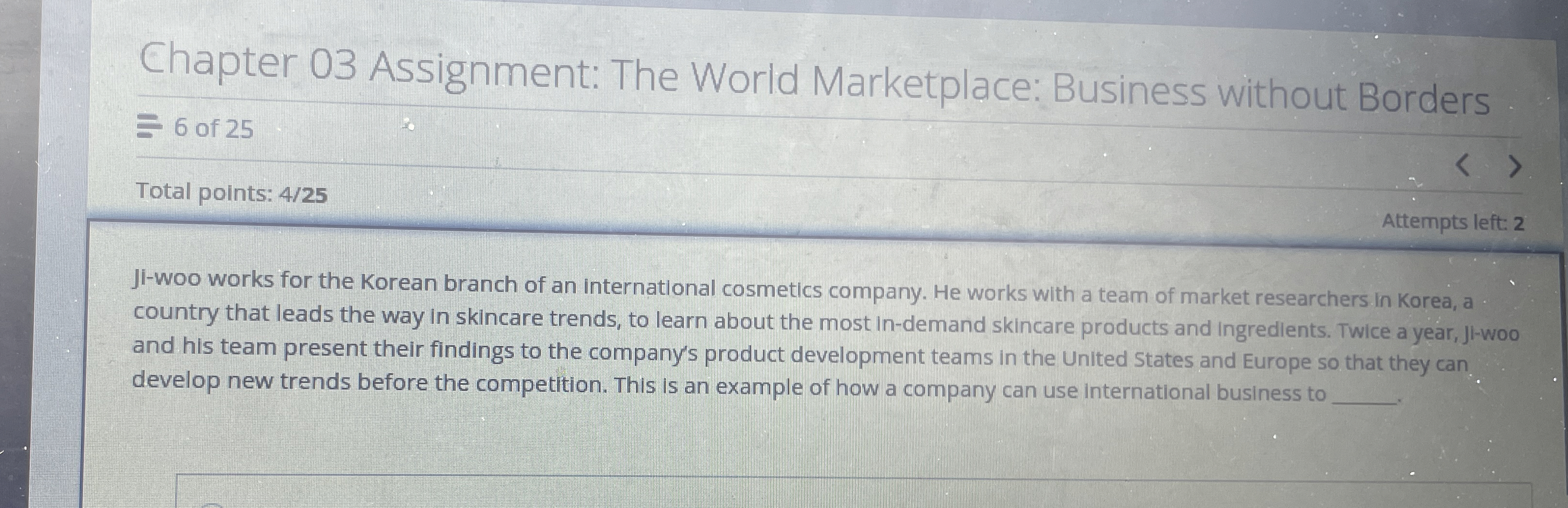  Chapter 03 Assignment: The World Marketplace: Business without Borders 6 of