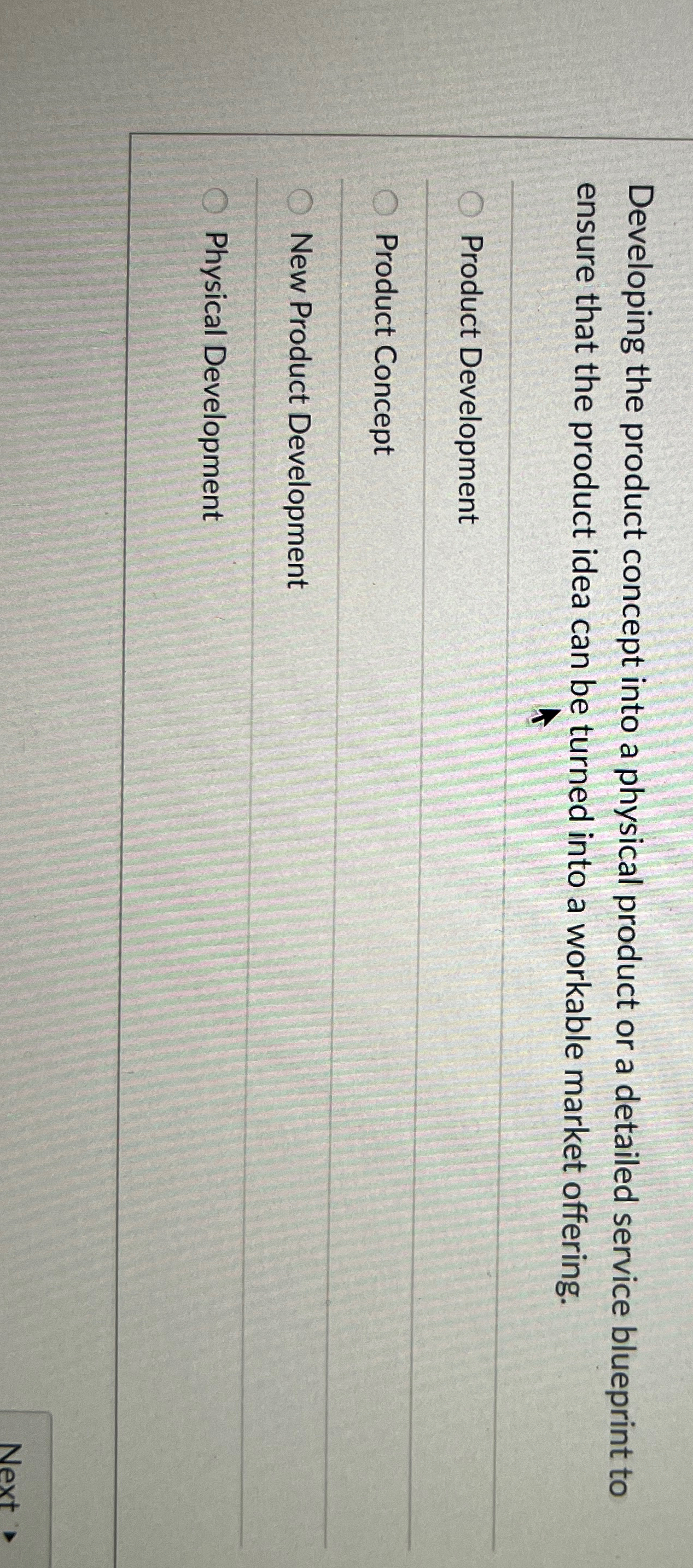  Developing the product concept into a physical product or a detailed