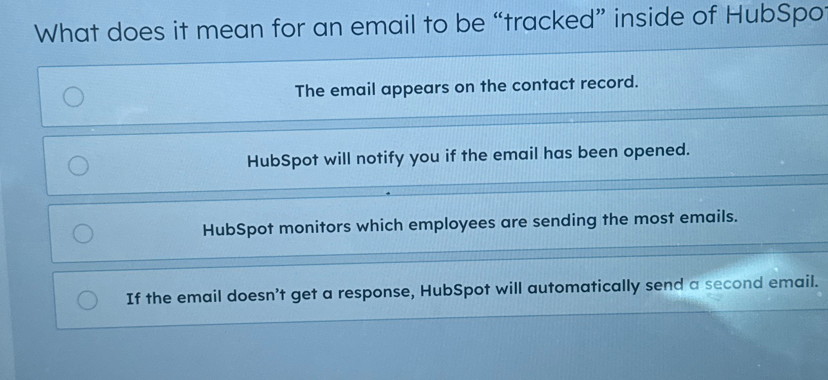  What does it mean for an email to be "tracked" inside