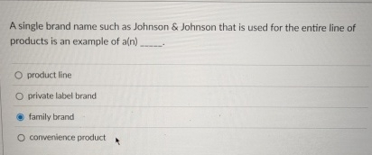  A single brand name such as Johnson & Johnson that is