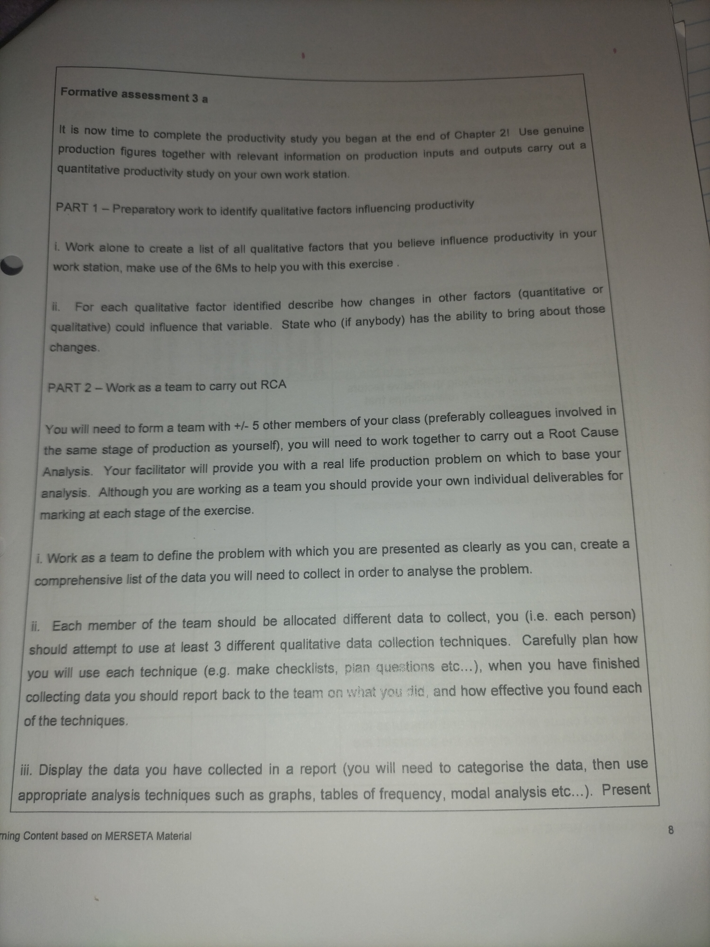  Formative assessment 3 a It is now time to complete the