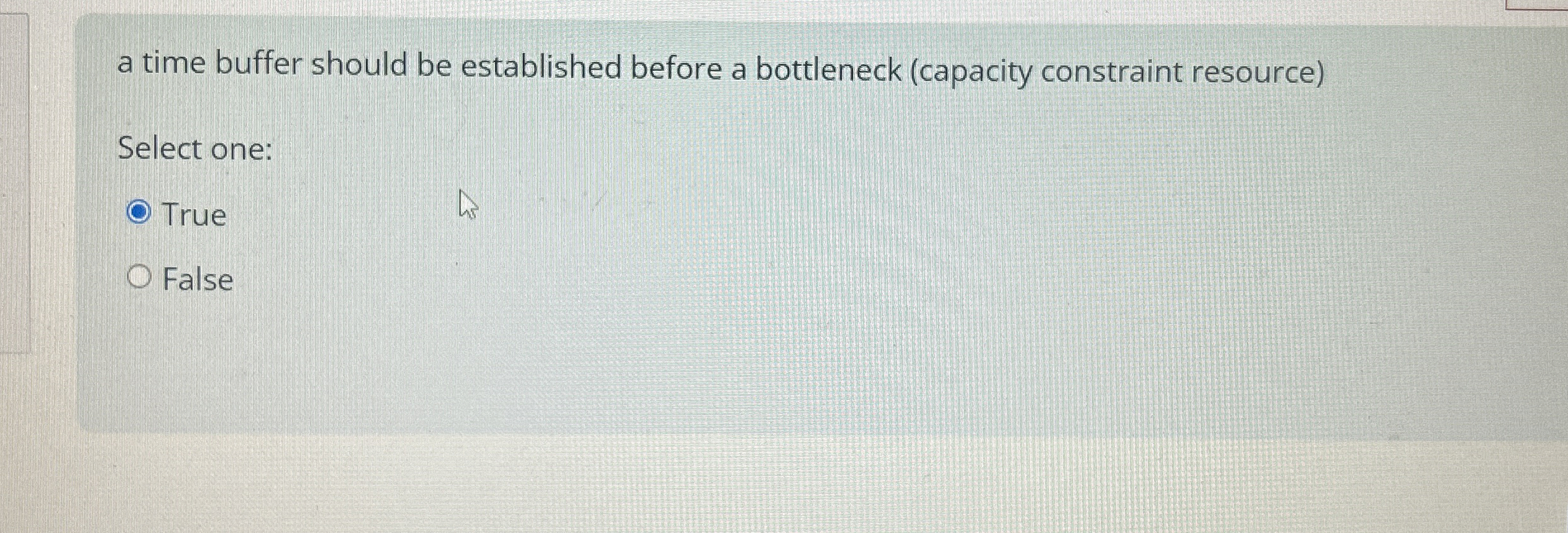  a time buffer should be established before a bottleneck (capacity constraint