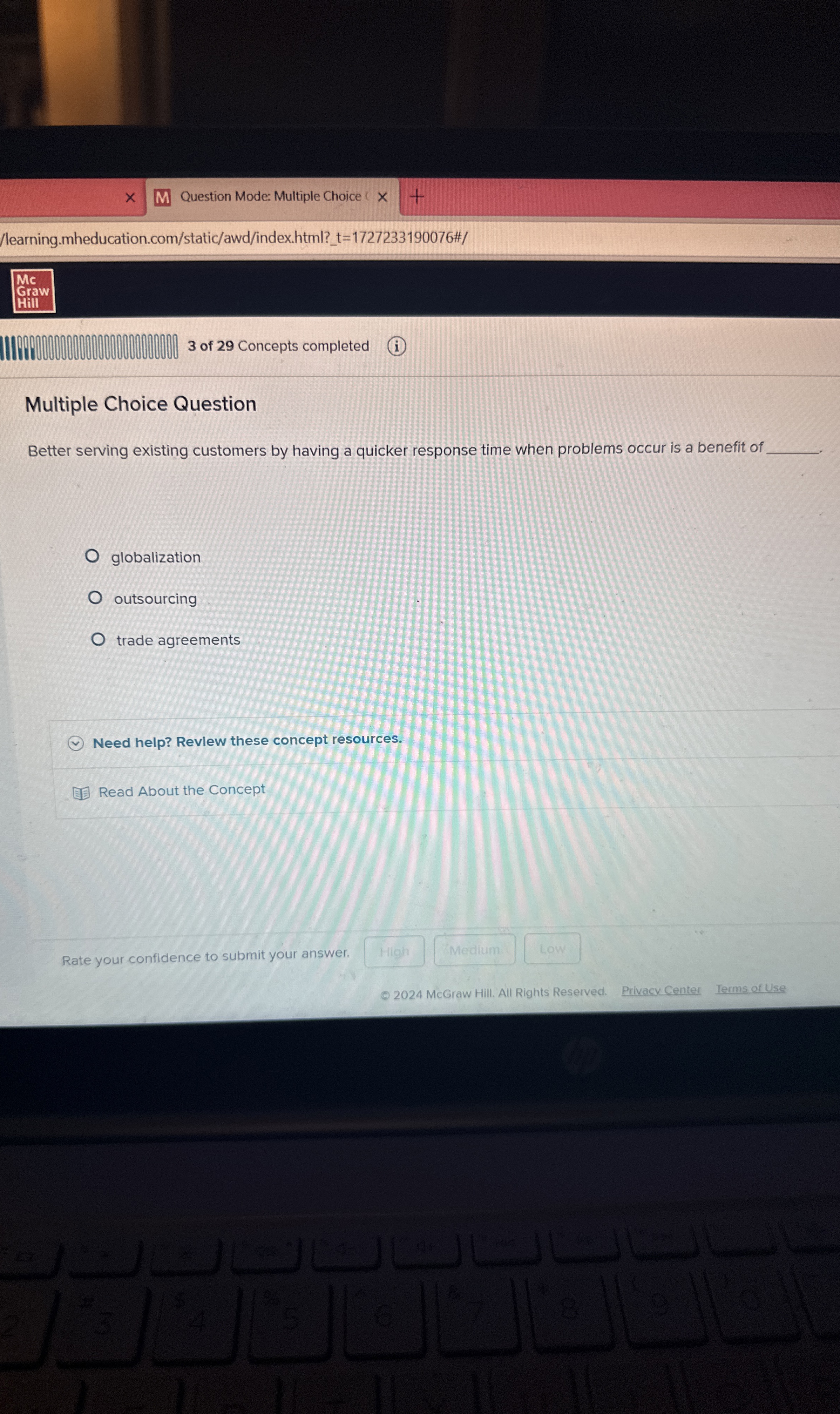  Multiple Choice Question Better serving existing customers by having a quicker