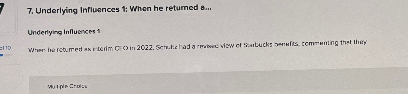  Underlying Influences 1: When he returned a... Underlying Influences 1 When