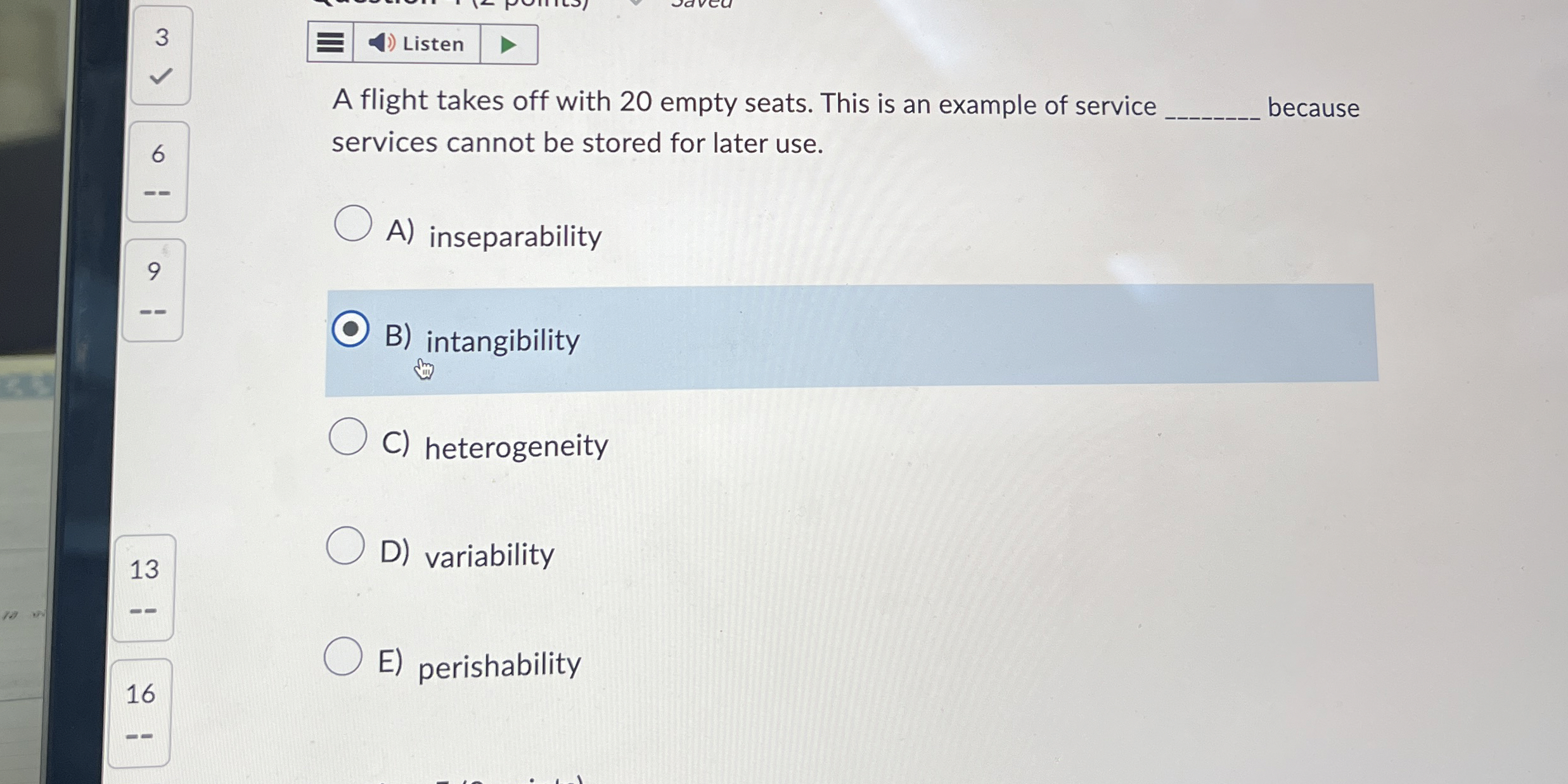  3 Listen A flight takes off with 20 empty seats. This